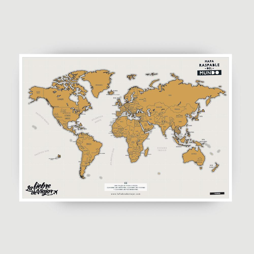 Mapa Rascable del Mundo – La Fiebre de Viajar