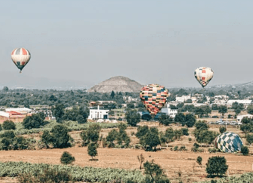 Vuelo en globo en Teotihuacan